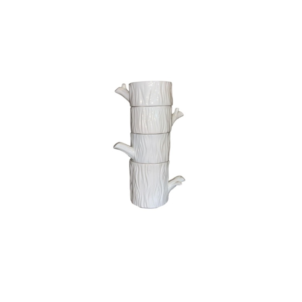 Unbranded White Tree Trunk Stacking Measuring Cups